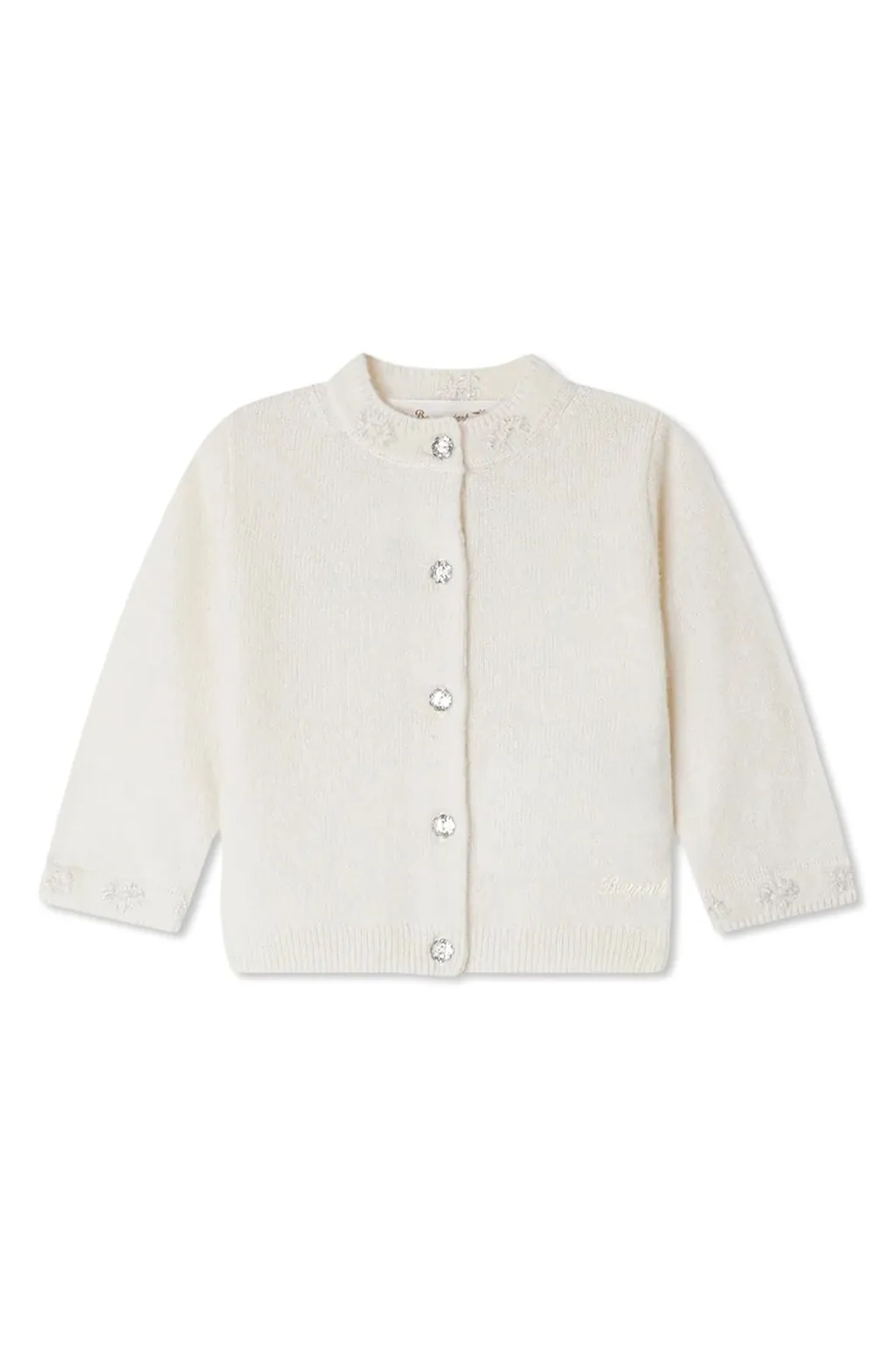 Bonpoint Teyana Hand Embroidered Crewneck Cardigan