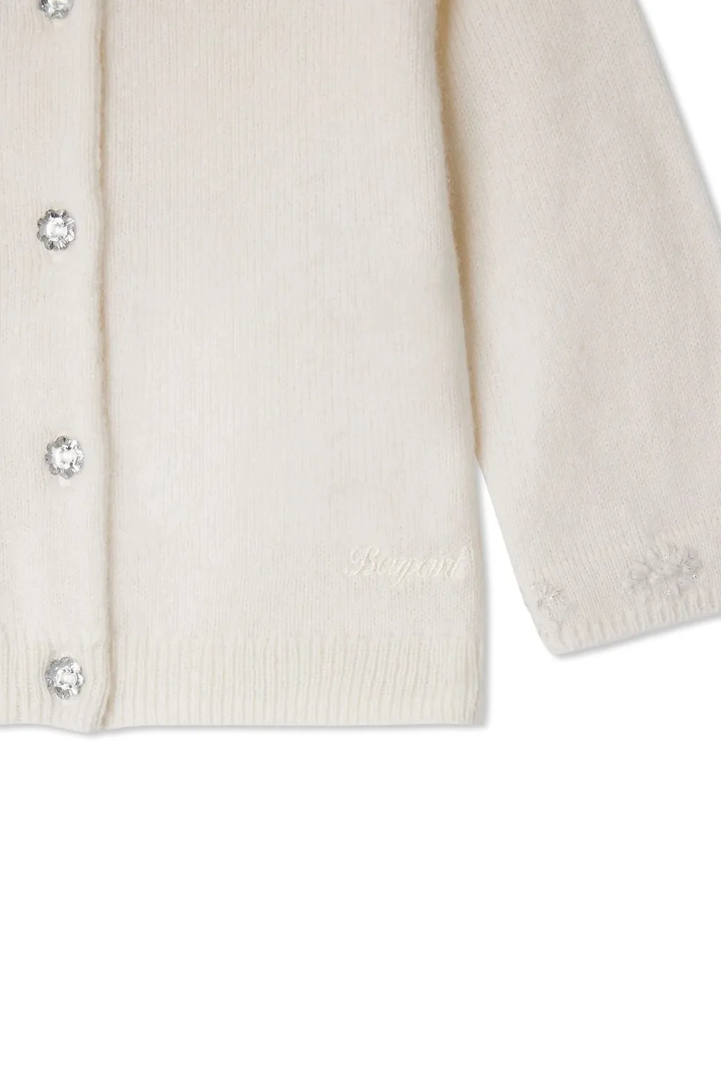 Bonpoint Teyana Hand Embroidered Crewneck Cardigan