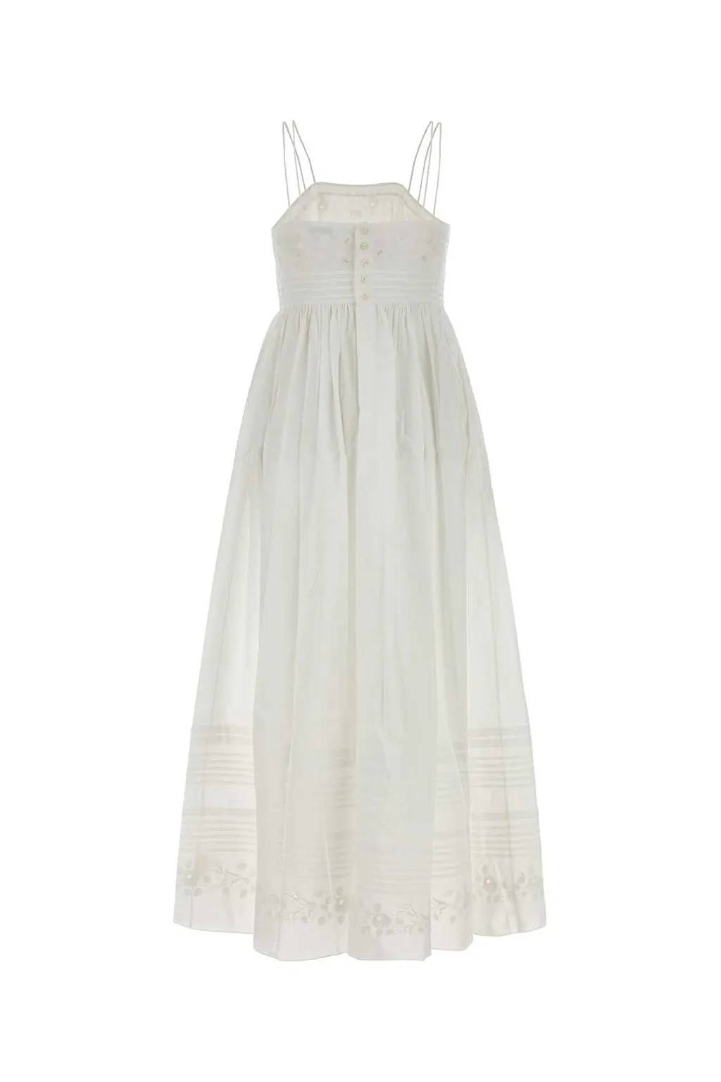 Bode Chamomile Embroidered Spaghetti Strap Dress