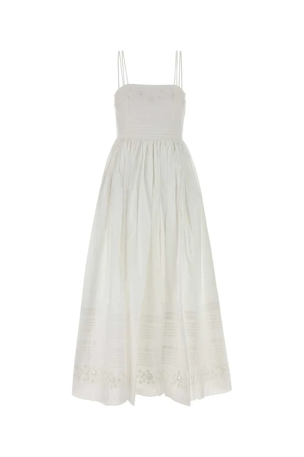 Bode Chamomile Embroidered Spaghetti Strap Dress