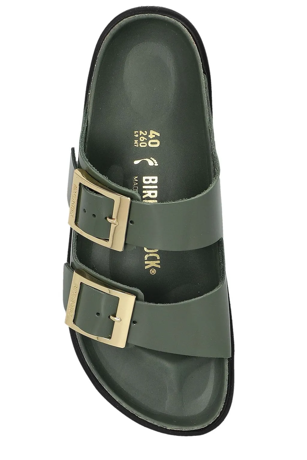 Birkenstock High Shine Buckle Flat Sandals