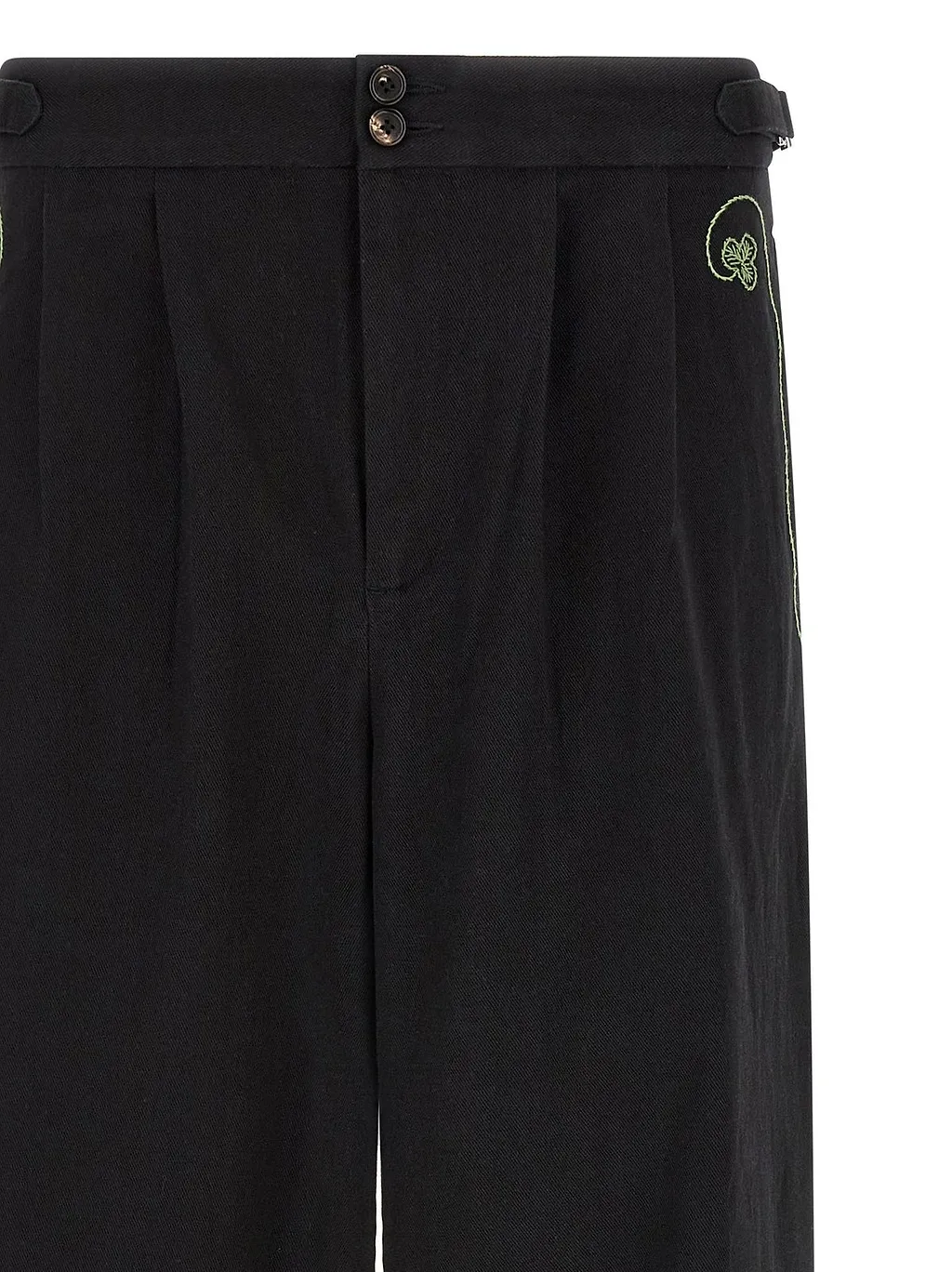 Bode Lucky Draw Embroidered Wide-Leg Pants