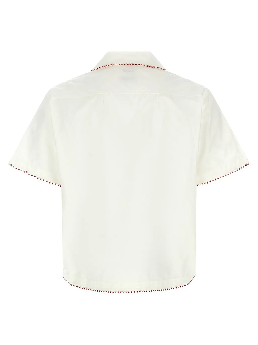 Bode Redbud Lace-Trim Bowling Shirt