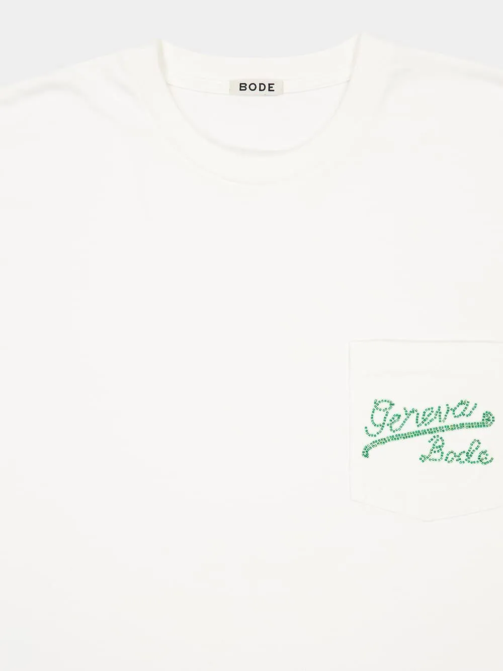 Bode Geneva Logo Beaded Crewneck T-Shirt