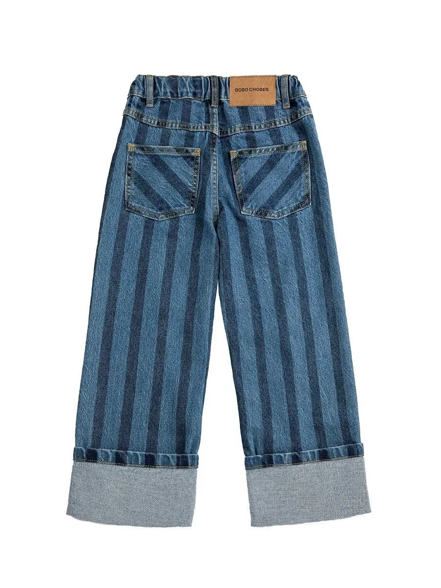 Bobo Choses Pickles Striped Wide-Leg Jeans