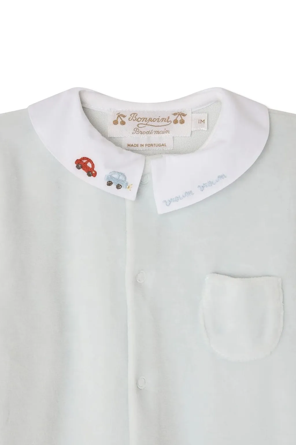 Bonpoint Velour Long-Sleeved Sleepsuit