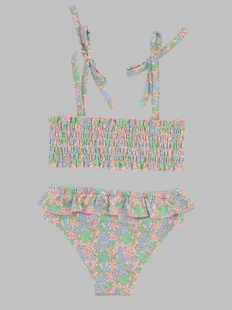 Bonton Lagoon Floral Ruffled Bikini Set