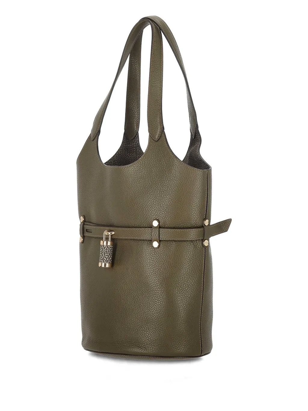 Borbonese Studded Bucket Shoulder Bag