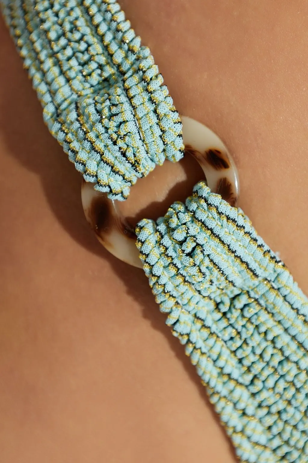 Bond-Eye Ring Scene Textured Bikini Bottom