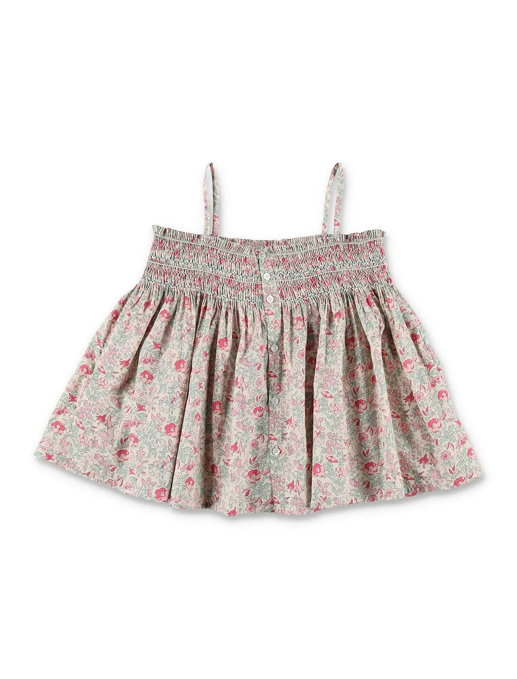 Bonpoint Apolline Smocked And Hand-Embroidered Strappy Blouse