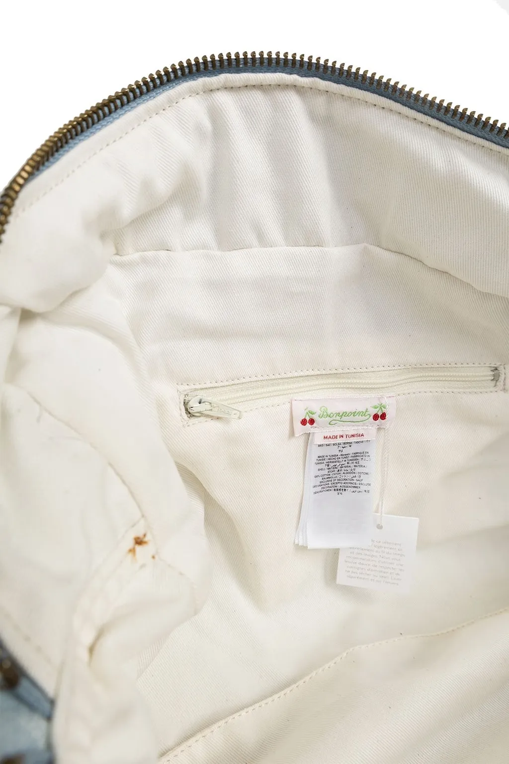 Bonpoint Cherry Embroidered Strapped Tote Bag