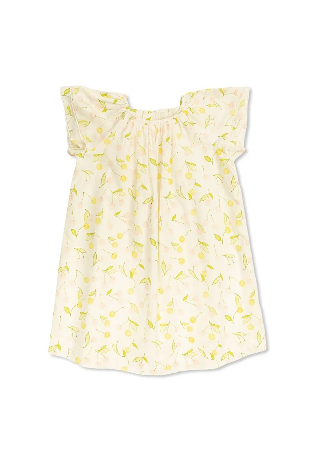 Bonpoint Cherry-Print Ruffled Mini Dress