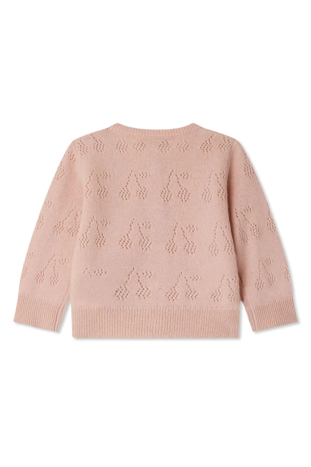 Bonpoint Cherry Patterned Crewneck Cardigan