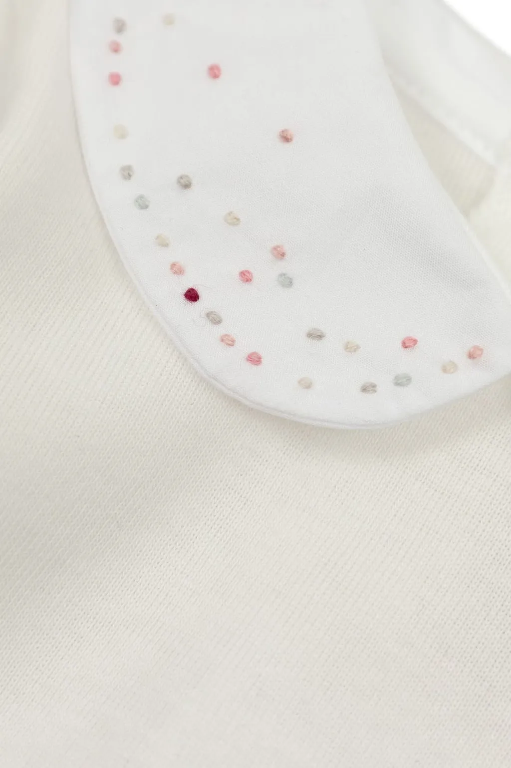 Bonpoint Cygne Hand-Embroidered Polka Dot Bodysuit