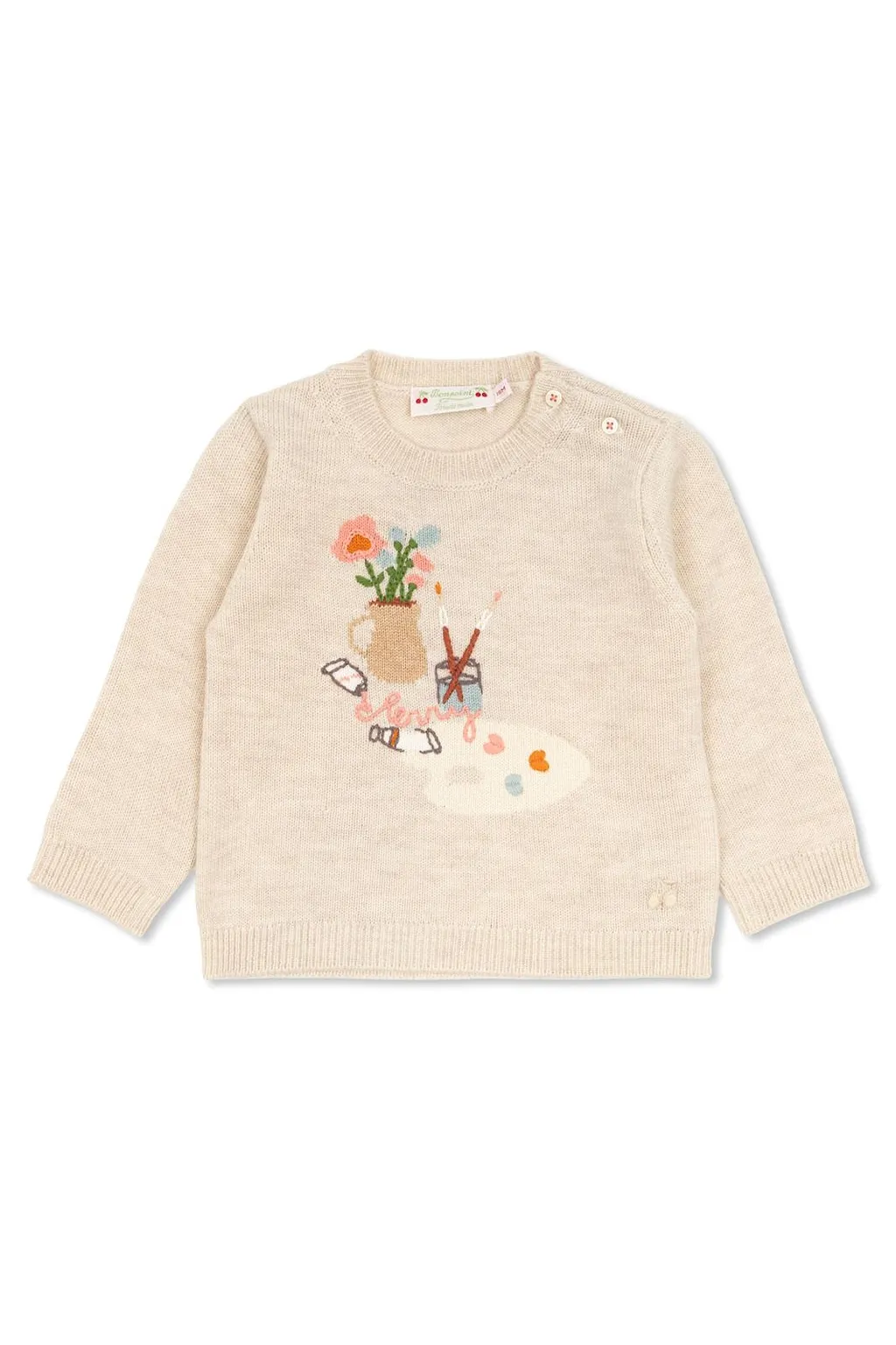 Bonpoint Intarsia-Knit Crewneck Jumper