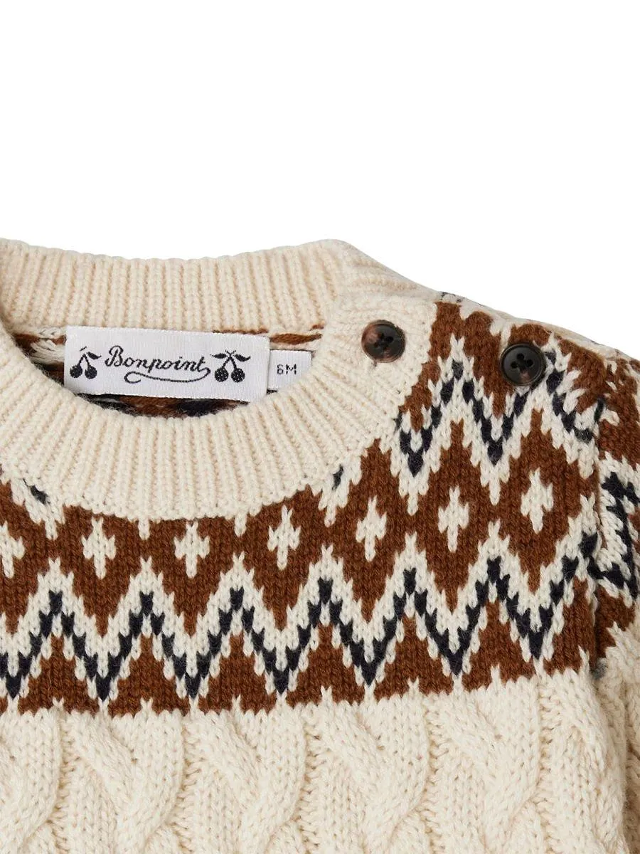 Bonpoint Joshua Fair Isle Cable Sweater