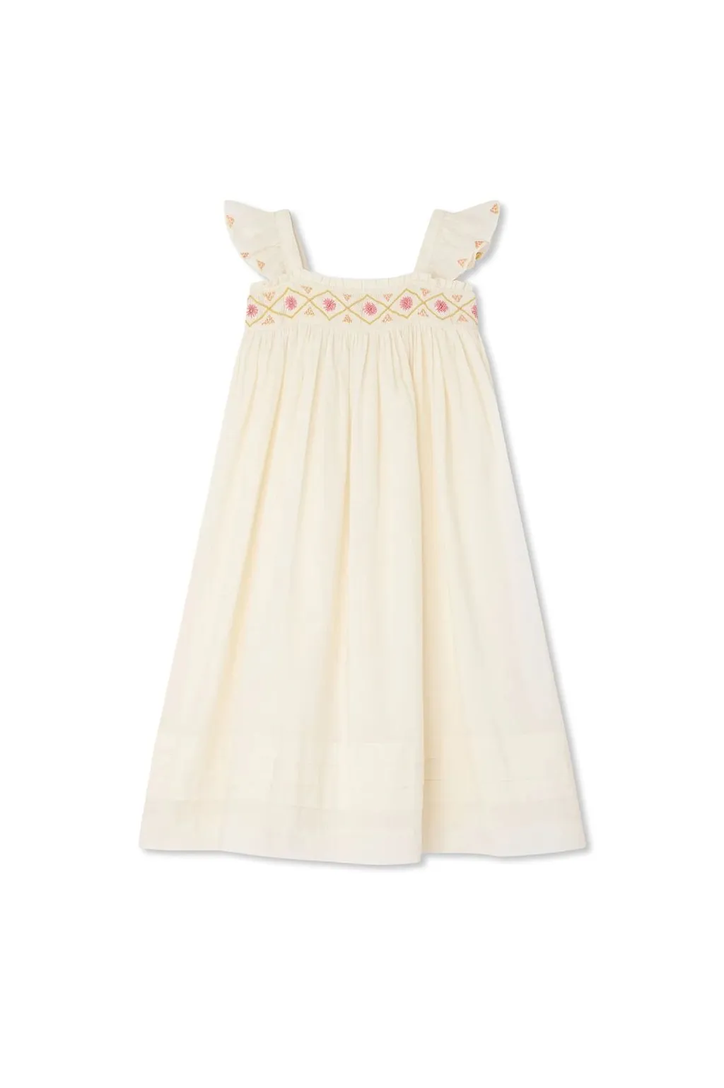 Bonpoint Laora Smocked And Hand-Embroidered Dress