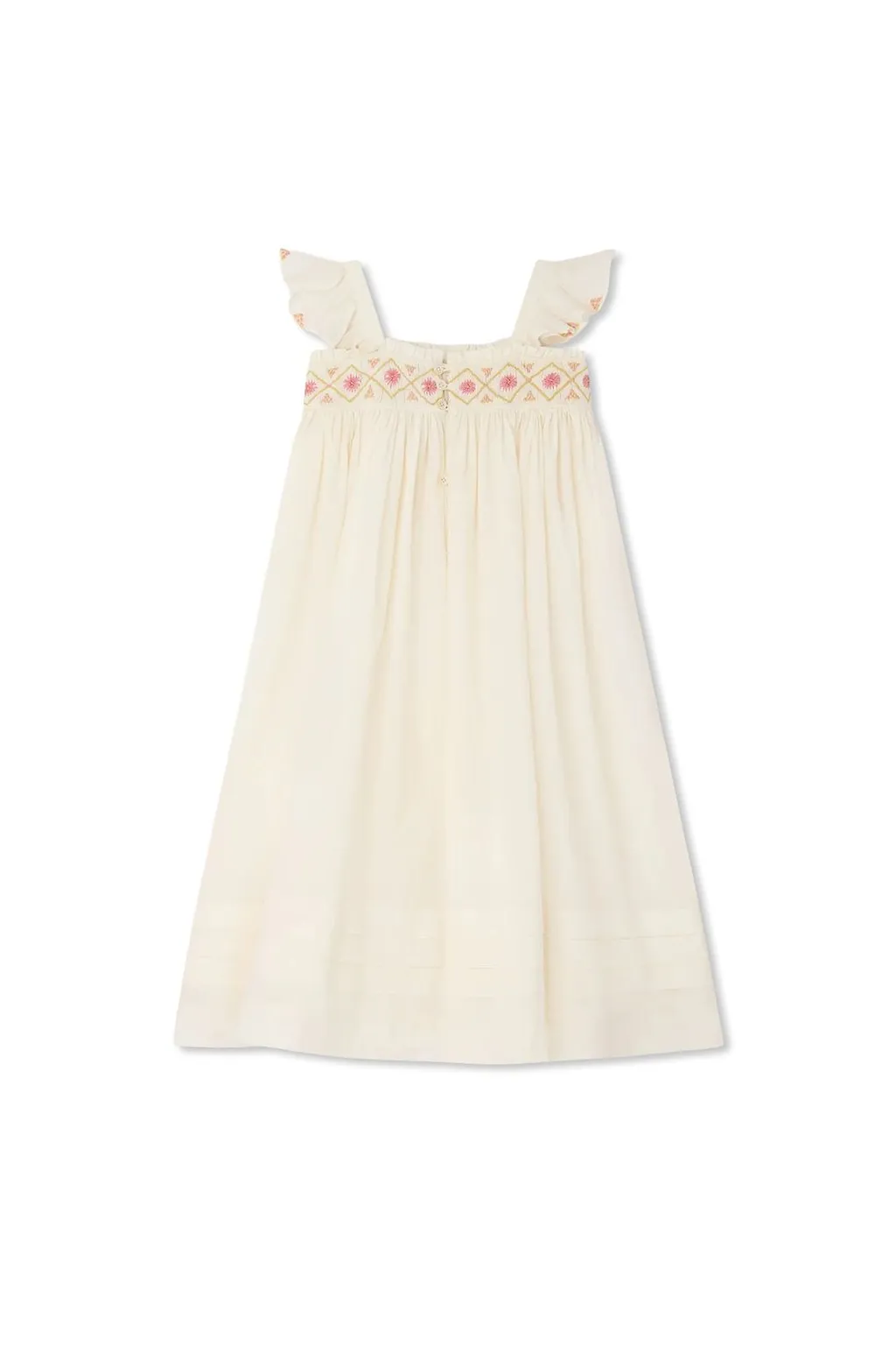 Bonpoint Laora Smocked And Hand-Embroidered Dress