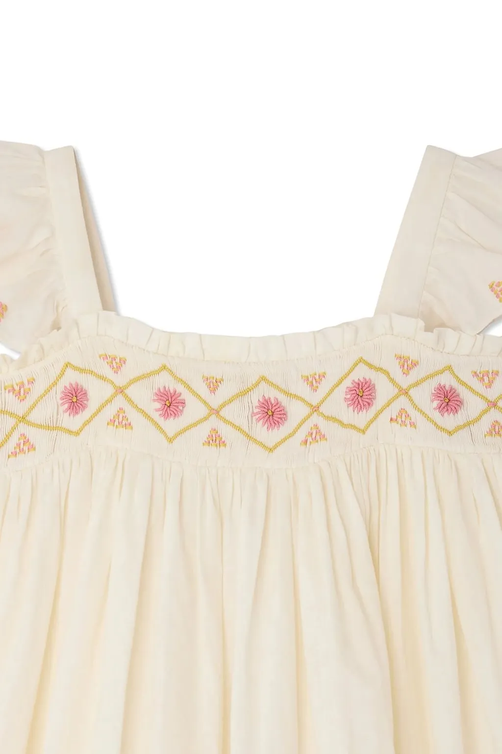 Bonpoint Laora Smocked And Hand-Embroidered Dress