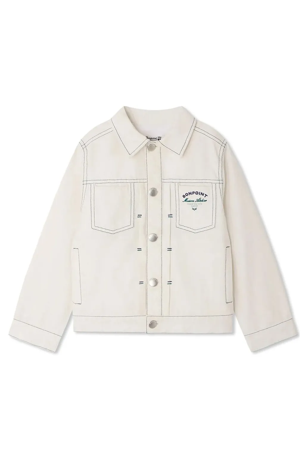 Bonpoint Leddis Contrast Stitched Denim Jacket