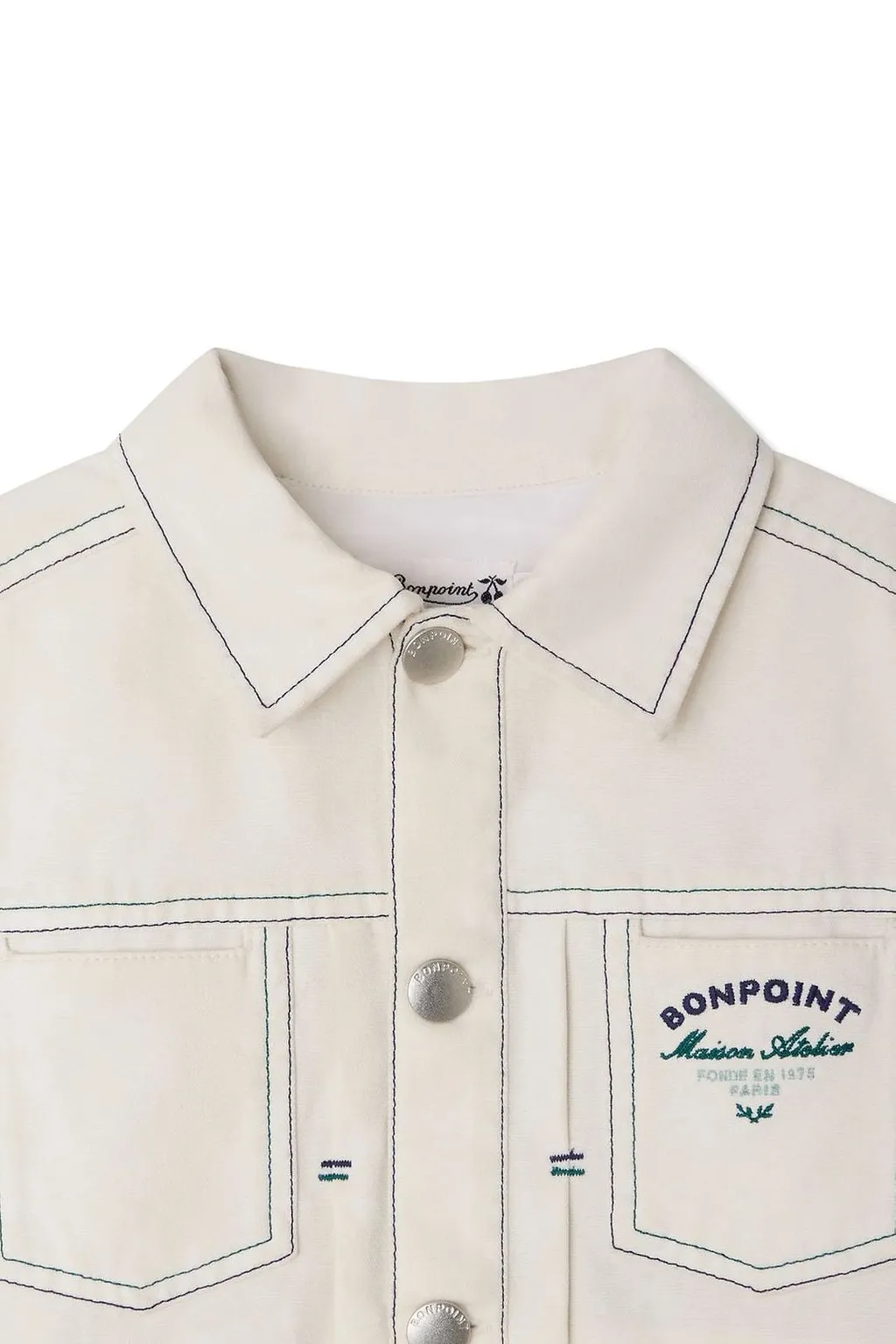 Bonpoint Leddis Contrast Stitched Denim Jacket