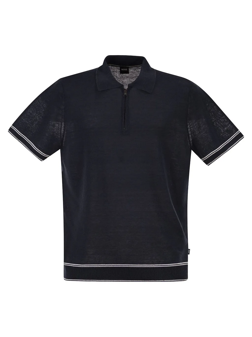Boss Hugo Boss Zip Collar Contrast-Trim Polo Shirt