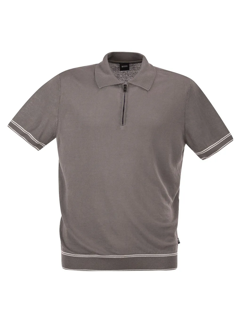 Boss Hugo Boss Zip Detailed Contrast-Trim Polo Shirt