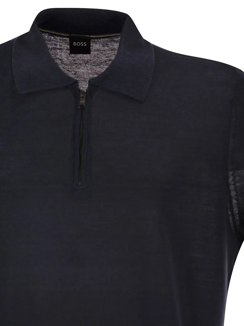 Boss Hugo Boss Zip Collar Contrast-Trim Polo Shirt