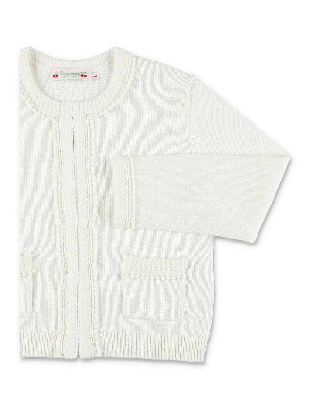 Bonpoint Long-Sleeved Crewneck Cardigan