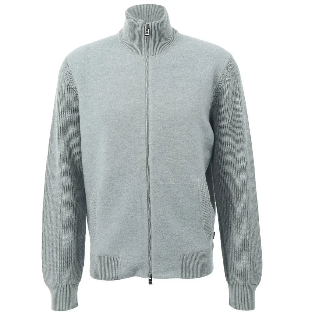 Boss Hugo Boss Zip-Up Cable-Knit Cardigan