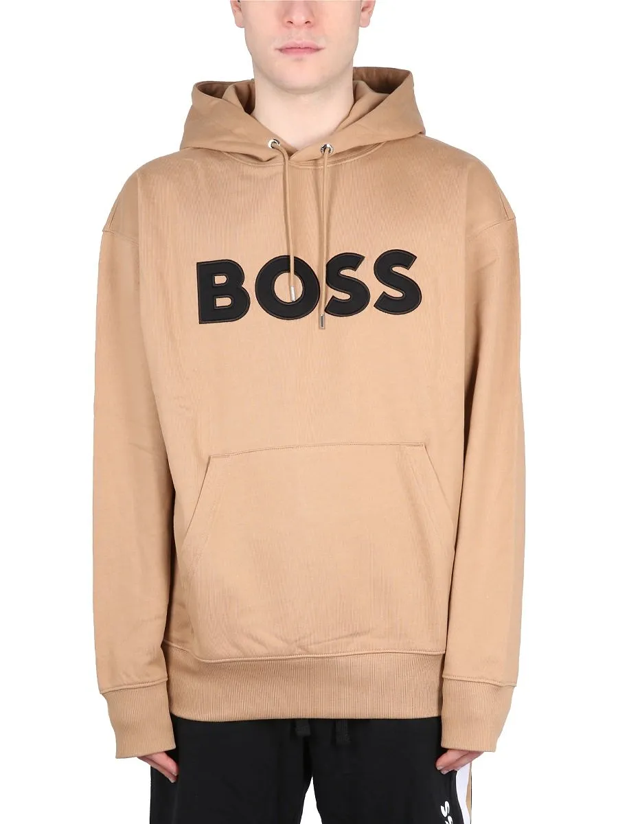 Boss Hugo Boss Logo Embroidered Long-Sleeved Hoodie