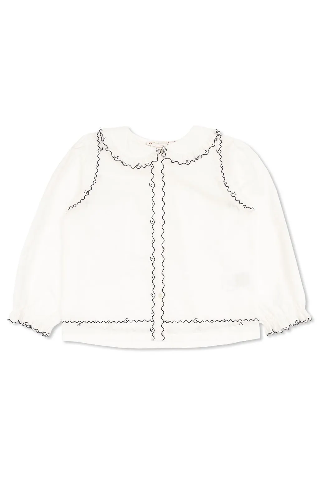 Bonpoint Maneke Embroidered Ruffle Blouse