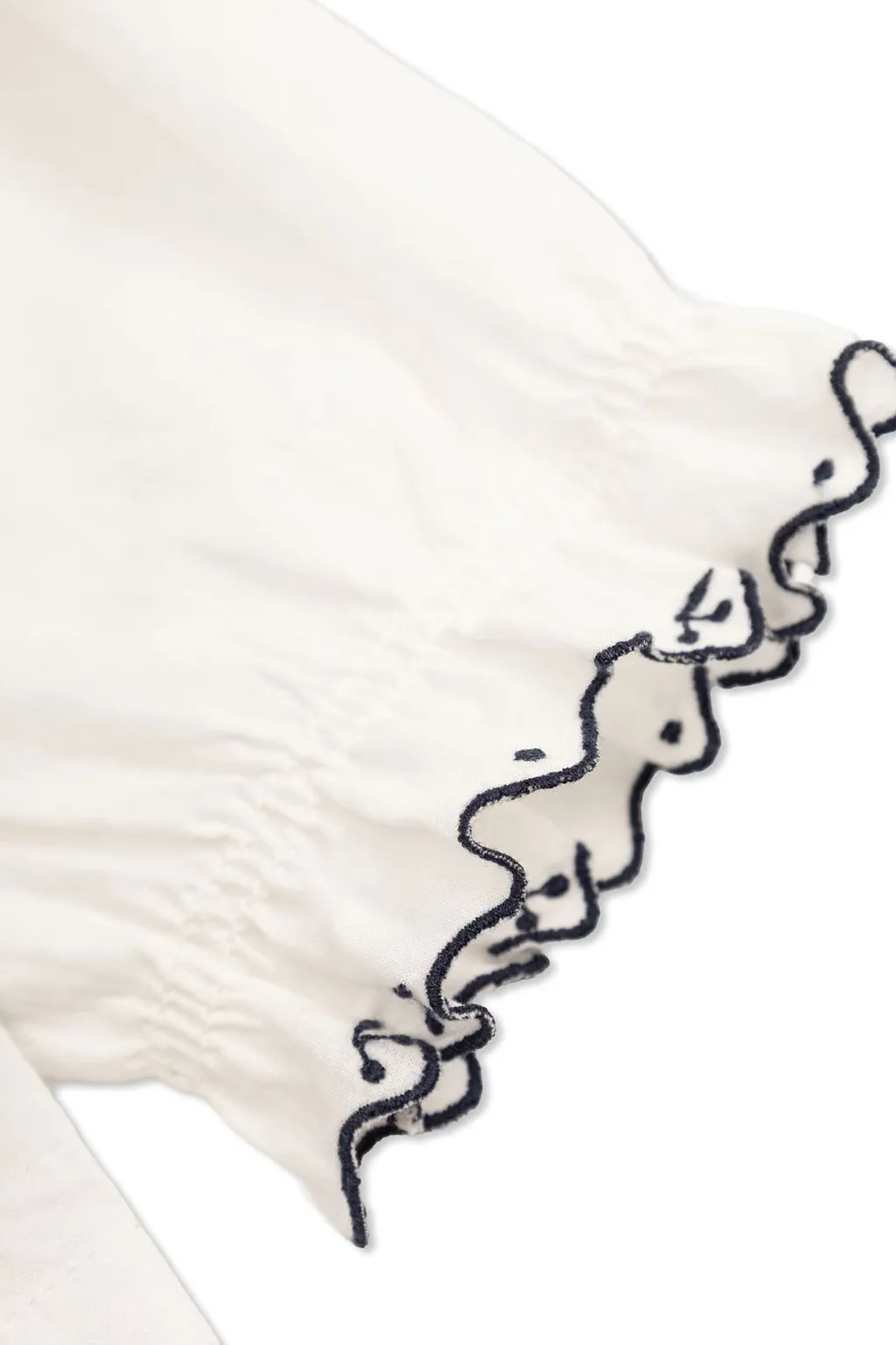 Bonpoint Maneke Embroidered Ruffle Blouse