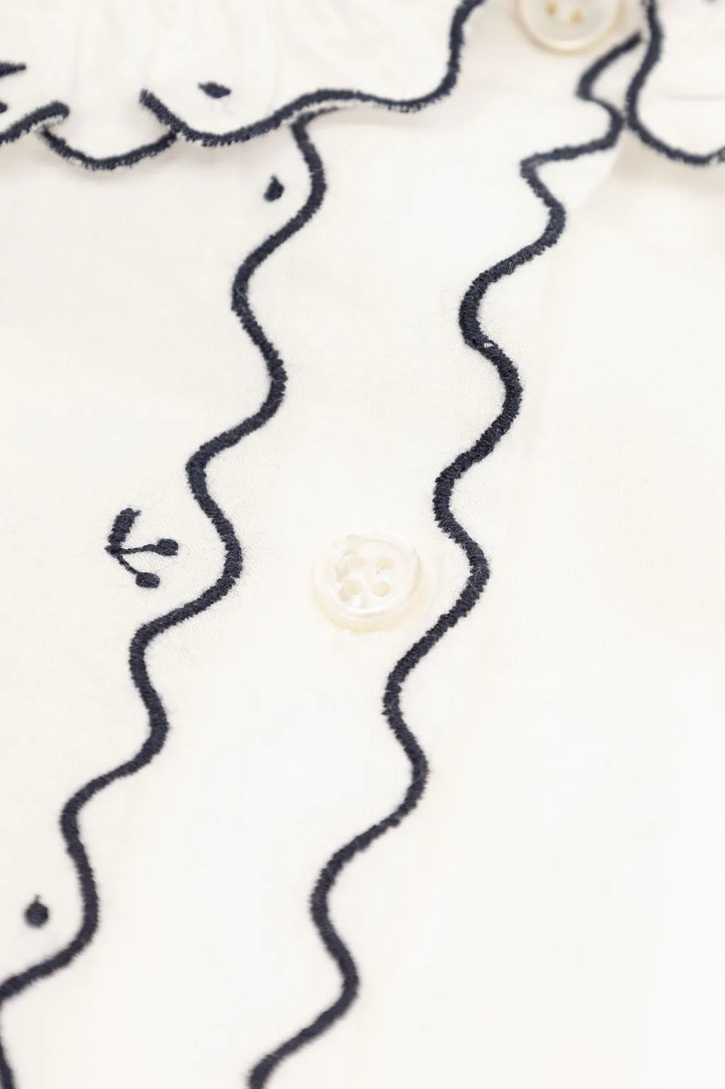 Bonpoint Maneke Embroidered Ruffle Blouse