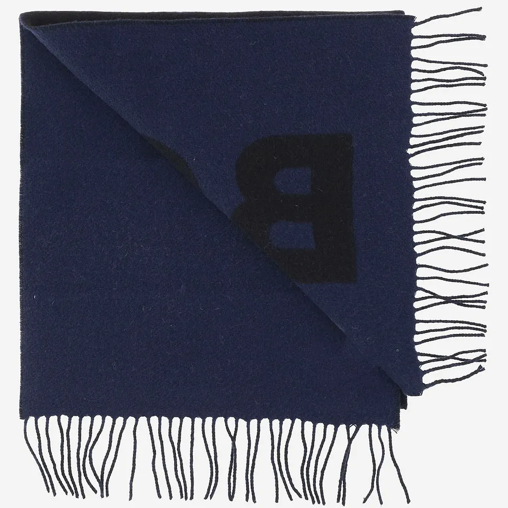 Boss Hugo Boss Logo Jacquard Fringed Edge Scarf