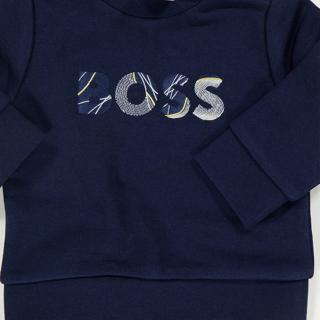 Boss Kids Crewneck Long-Sleeved Sweatshirt