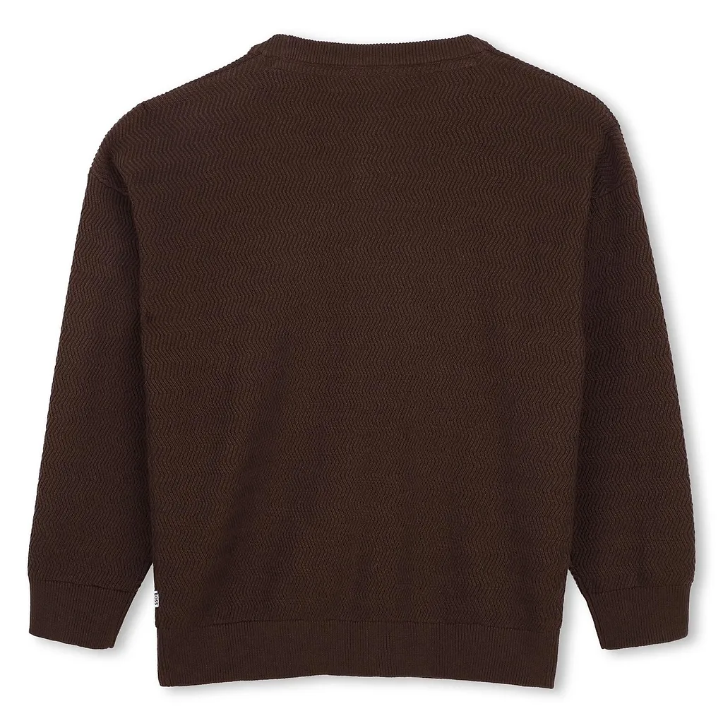 Boss Kids Logo Patch Crewneck Sweatshirt