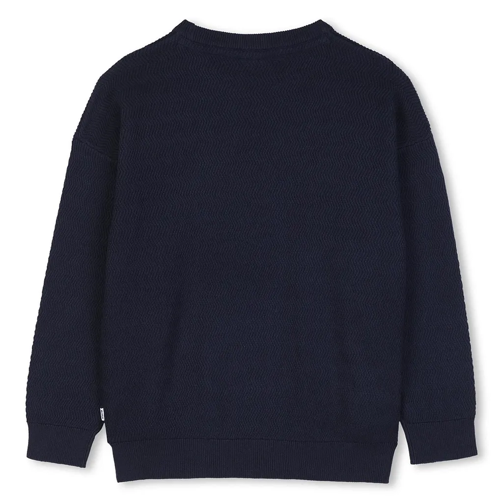 Boss Kids Logo Patch Crewneck Sweatshirt