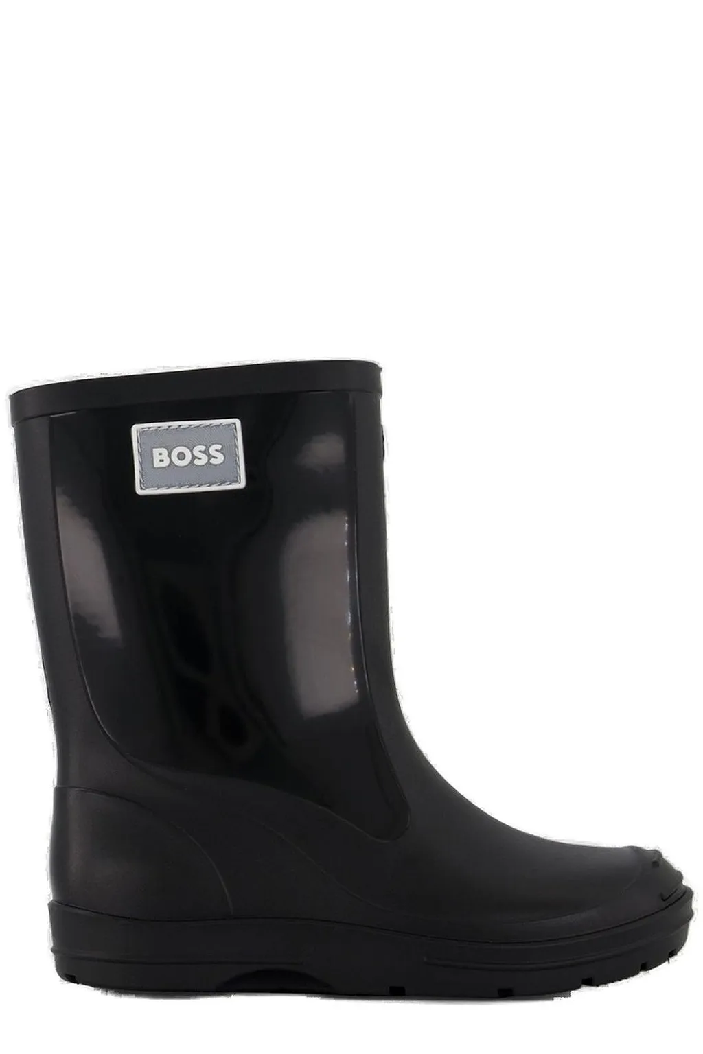 Boss Kids Logo-Patch Slip-On Wellington Boots