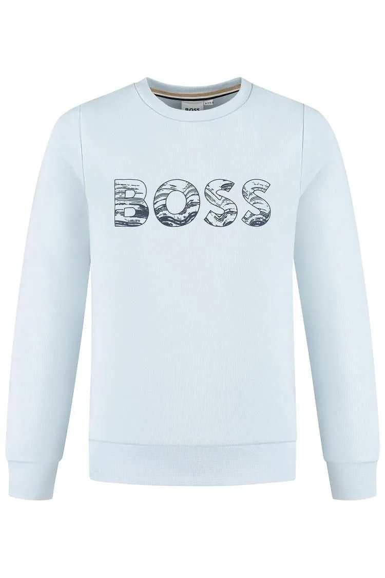 Boss Kids Logo Printed Crewneck Sweatshirt