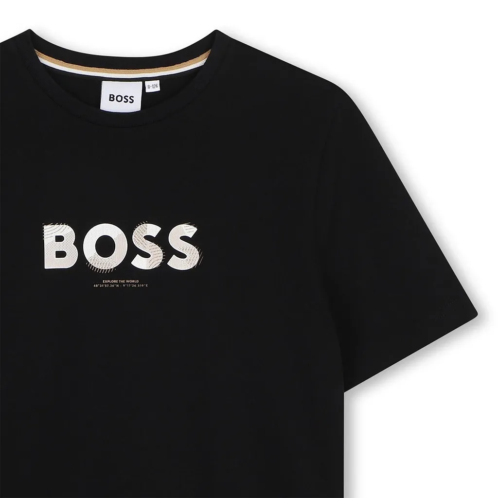 Boss Kids Logo Printed Crewneck T-Shirt