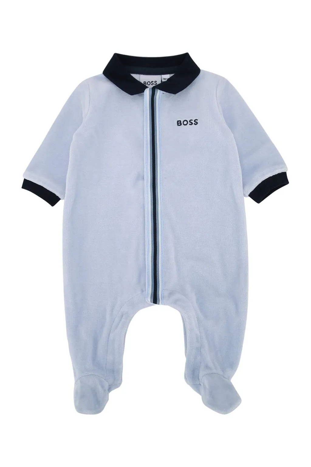 Boss Kids Logo Zip Footed Onesies