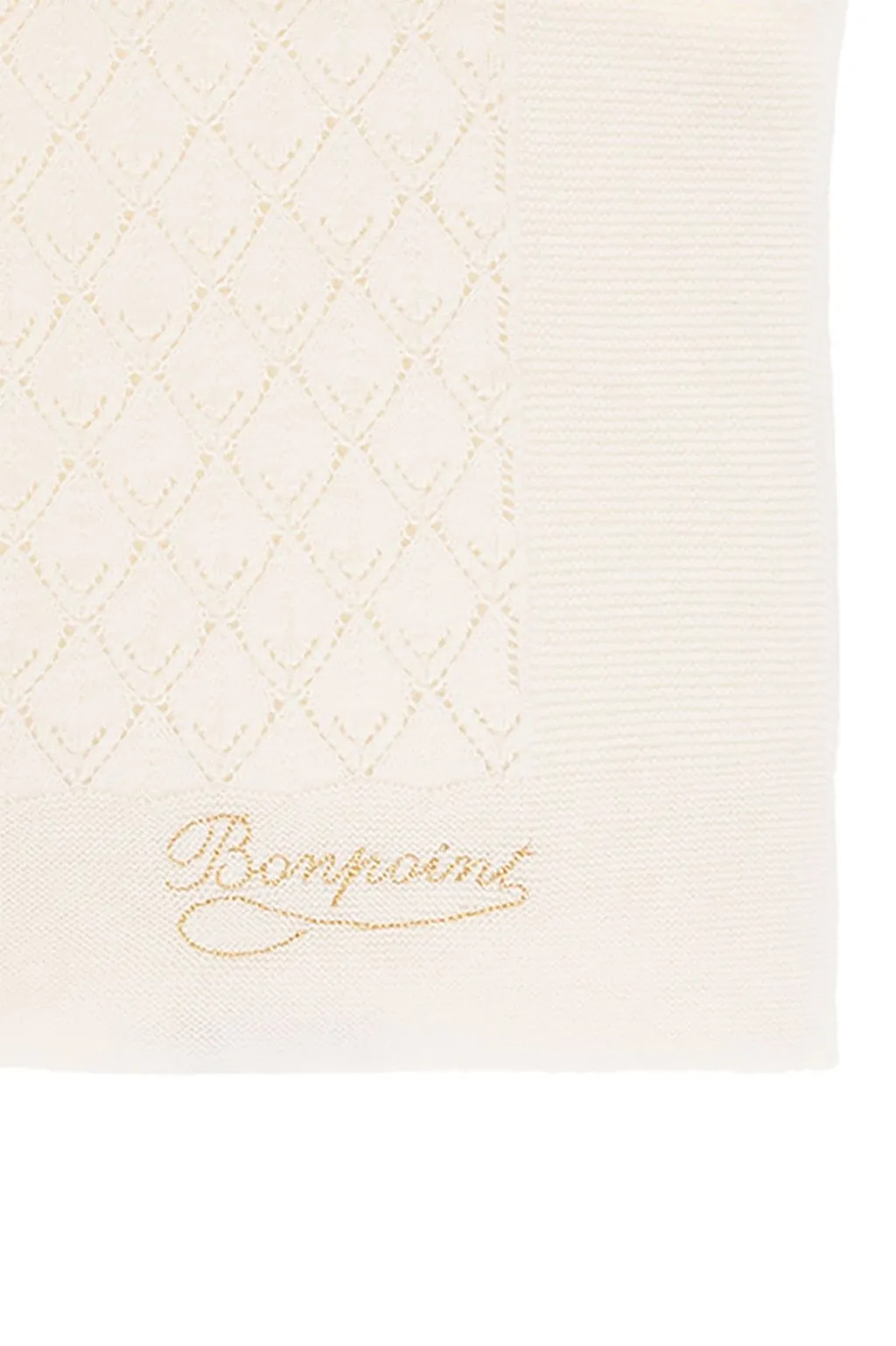 Bonpoint Openwork Pattern Logo Printed Blanket