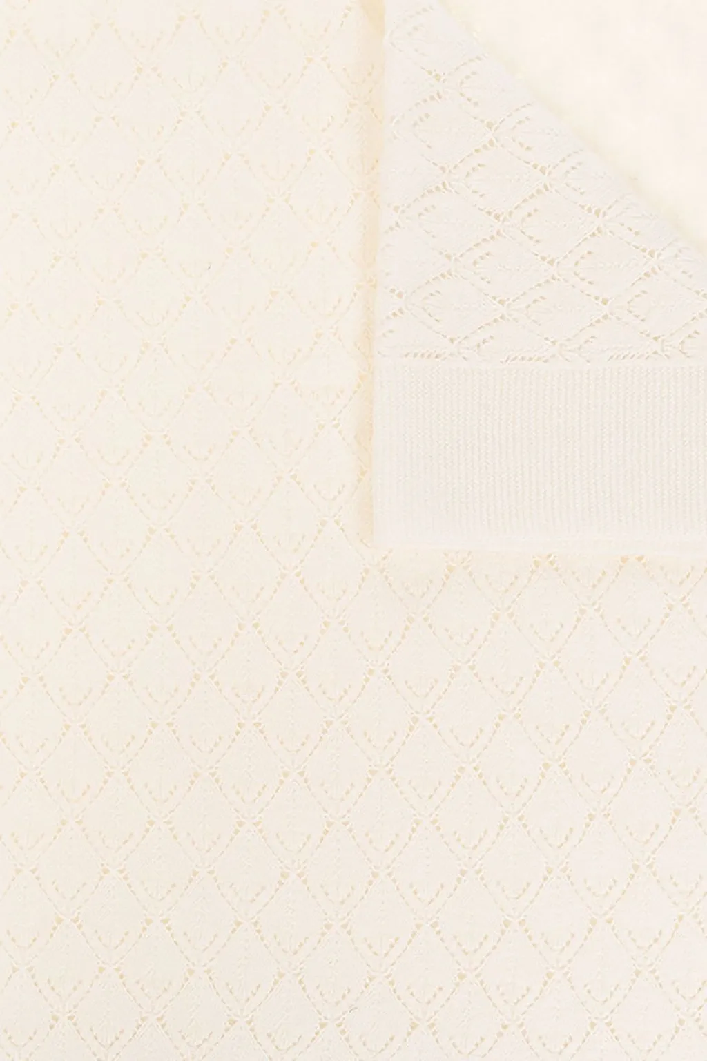 Bonpoint Openwork Pattern Logo Printed Blanket