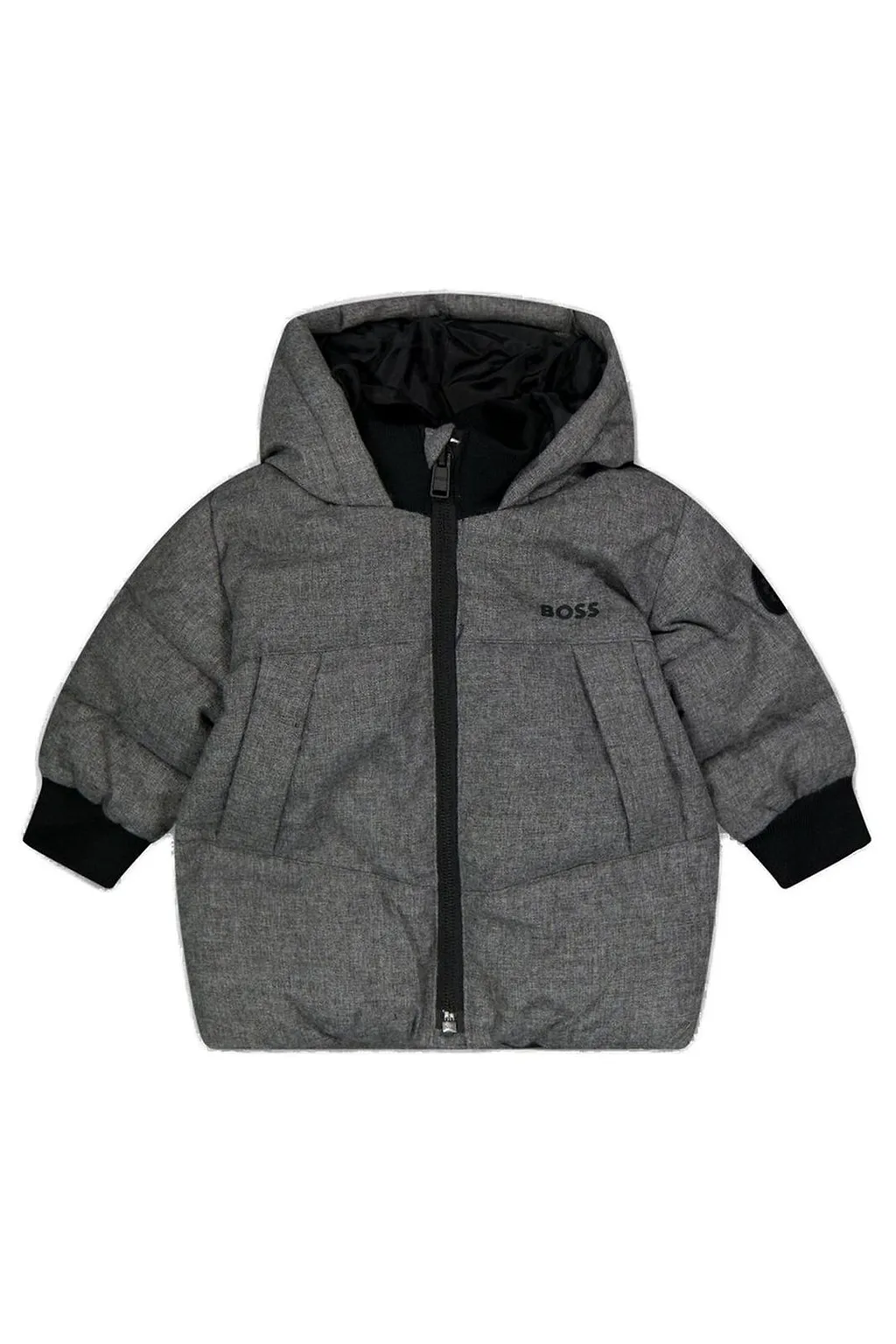 Boss Kids Zip-Up Padded Hooded Jacket