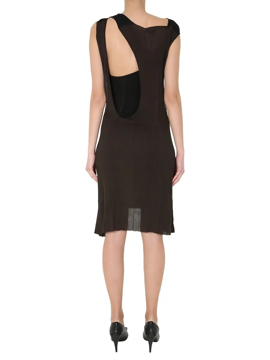 Bottega Veneta Cut-Out Layered Knit Dress