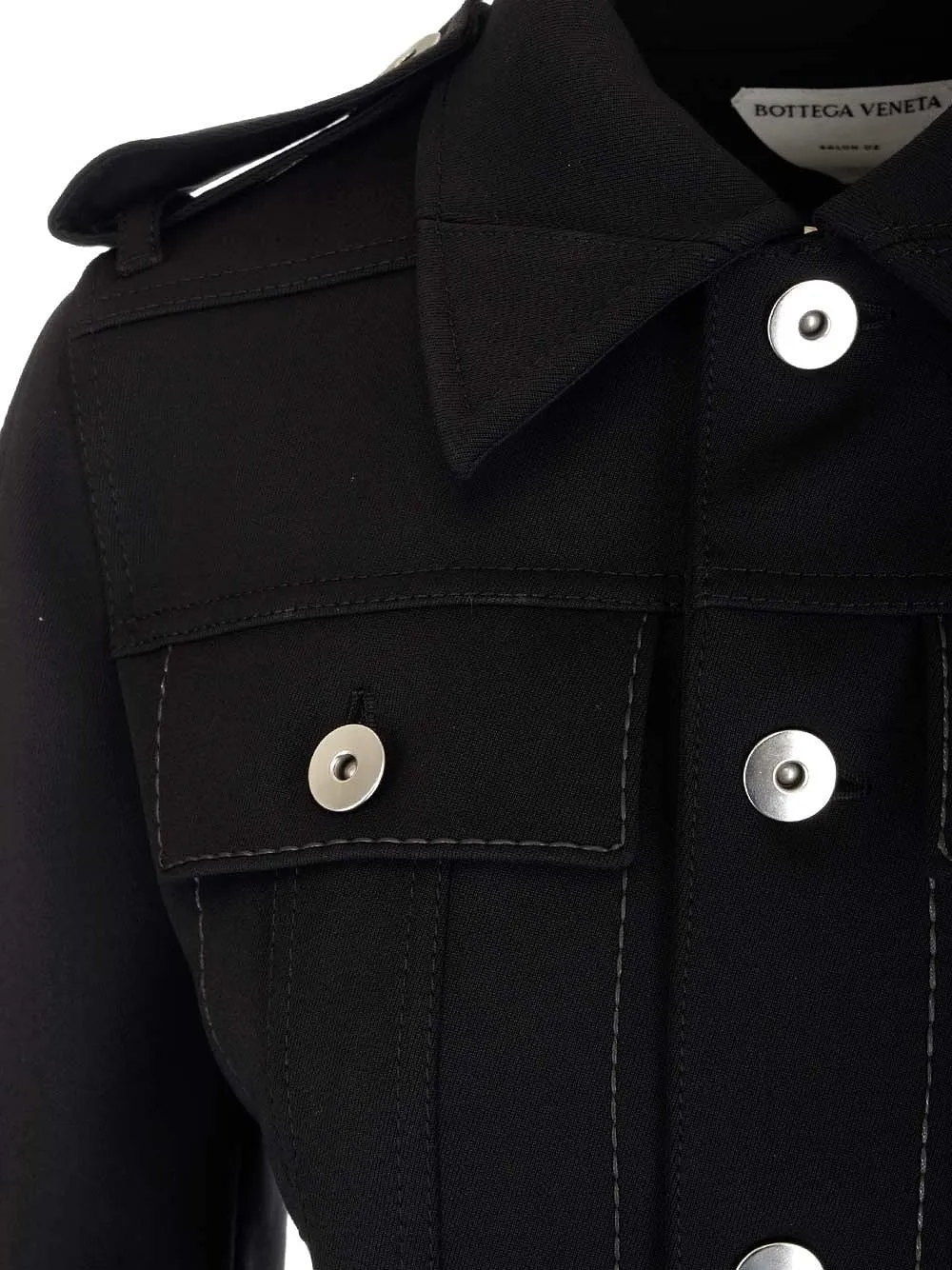 Bottega Veneta Structured Buttoned Mini Shirt Dress