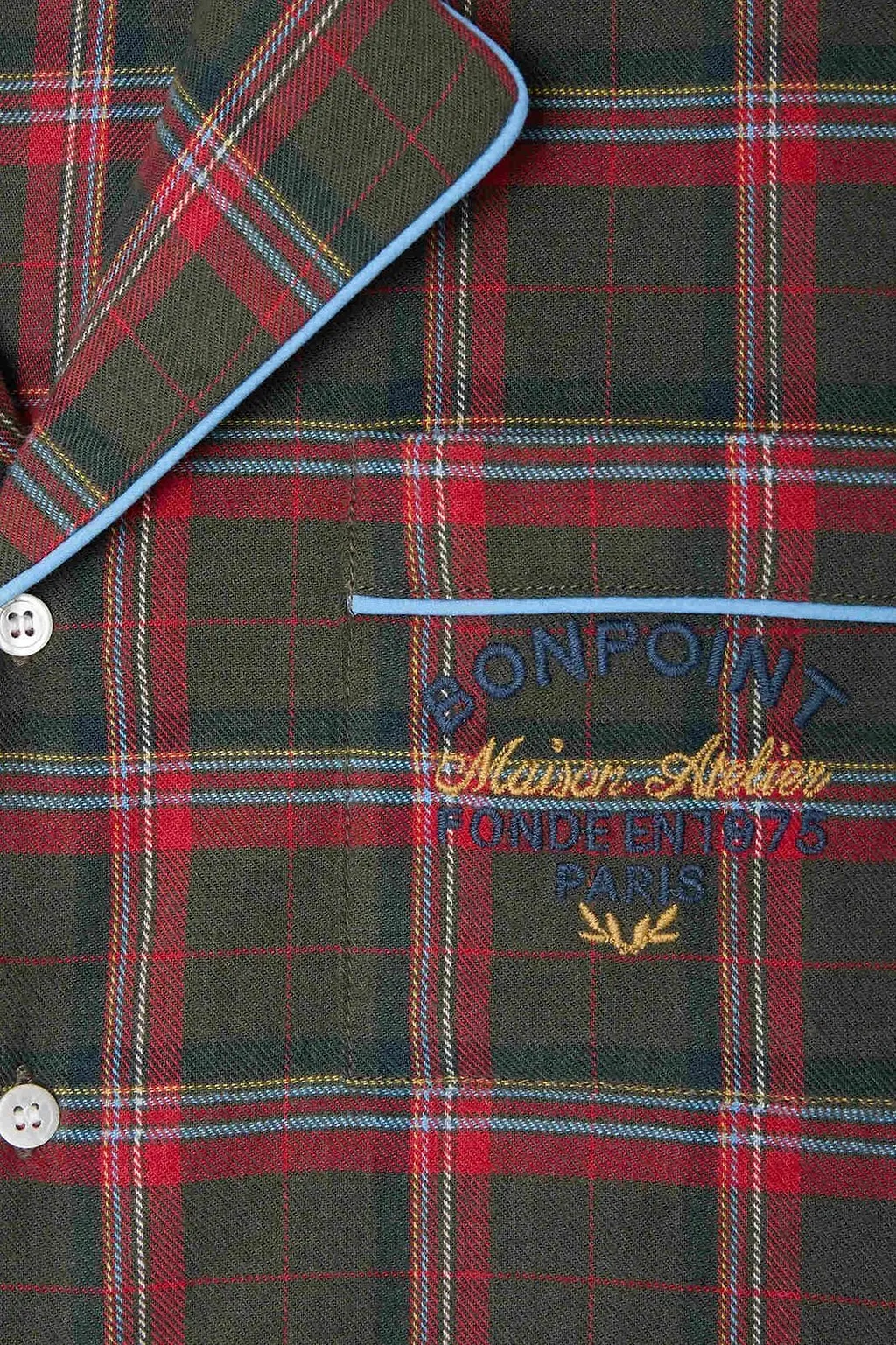 Bonpoint Plaid Pattern Two Piece Pajamas