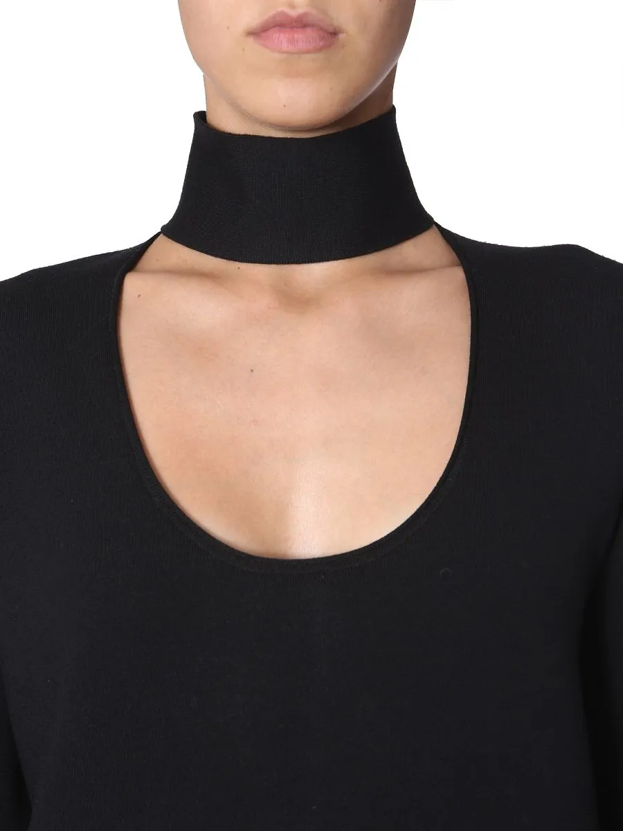 Bottega Veneta Cut-Out Long-Sleeved Midi Dress