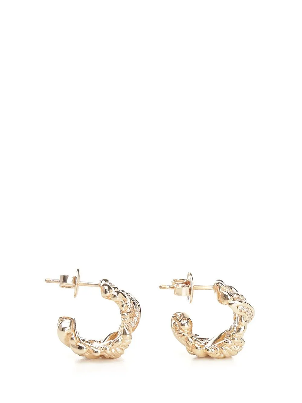 Bottega Veneta Embellished Intreccio Hoop Earrings